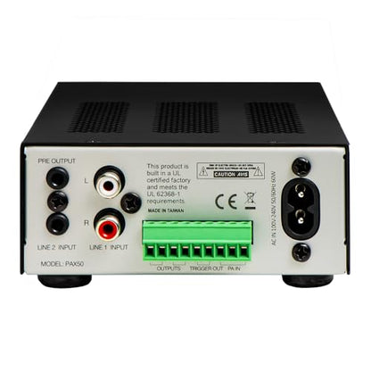 OSD Audio PAX-50 50W Commercial 70V Amplifier, 2 Channel, Class D - ¼ Rack Width, 1U Height - size: 50W, style: PAX-50