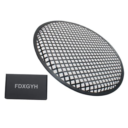 FDXGYH 2 Pack 12 Inch Square Hole Metal Mesh Speaker Grill Covers Subwoofer Grill Protective Case with Mounting Screws for Home Audio Car Speaker (Black) - size: Square Hole-12 Inch-Bl-2