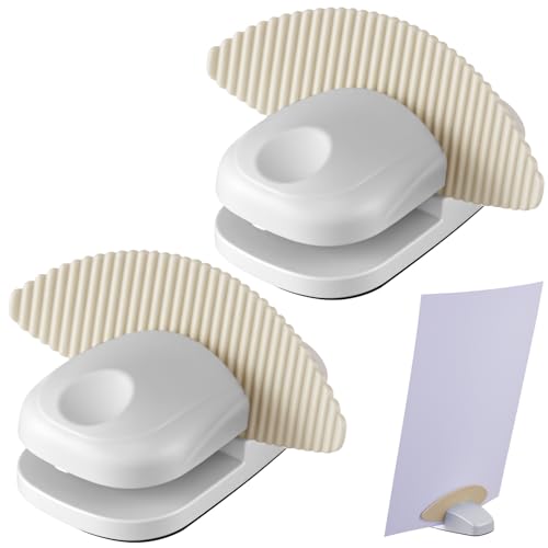 Faccito 2 Pcs Paper Holder Stand for Typing Non-Slip Mat Desktop Folder Document Holder with Anti-Slip Pads Portable Copy Stand Desktop Clamp for A4 Paper Office Reading (White) - color: White