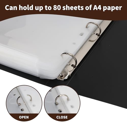 80 Sleeves Sheet Music Binder 8.5"x11" Sheet Music Folder with Elastic Band | Black Sheet Music Protective Sleeves Binder with Plastic Sleeves for Audition,Orchestra,Piano, Choir, Stand