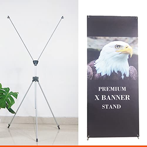 New & Premium X-Frame Banner Stand Adjustable SIZE 24"x63" with Carrying Bag That is Perfect for Trade Show and Store Display (Frame ONLY)