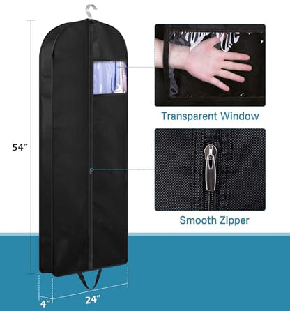 KIMBORA 54" Suit Bags for Closet Storage and Travel, Gusseted Hanging Garment Bags for Men Suit Cover With Handles for Clothes, Coats, Jackets, Shirts（3 Packs） - size: 54"