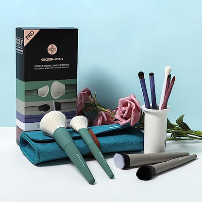 Makeup Brushes, EIGSHOW 5 Color Essential Travel Makeup Brush Set with Ultra Soft Synthetic Fibers for Powder Blush Concealer Contouring Highlighting - color: Light 5 colors