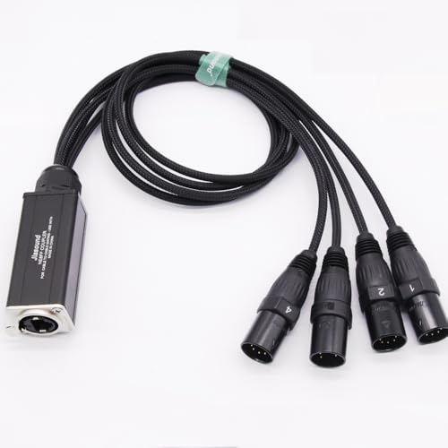 BestParts 4 Channel 5-Pin XLR Male to Audio Network Cable Extender | 5-Pin XLR Male to Ethercon Cable Compact Cat6 Multi Network Snake Receiver DMX Channels Over RJ45 Cat5/Cat6 Ethernet - style: 5-Pin Male Tails
