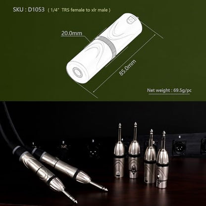 XLR to 1/4 6.35MM Microphone Audio Adapter,1/4" TRS Female to XLR Male Splitter,6.35mm Stereo Female to 3PIN Male Guitar Converter - color: XLR Male to 1/4 TRS Female(D1053)