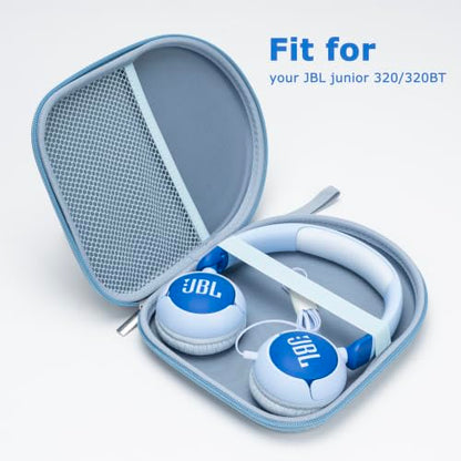 Ginsco Case Compatible with Sony WH-CH520 Wireless Headphones Bluetooth On-Ear Headset with Microphone, with JBL Tune 510BT/520BT/500BT/Junior 320 Ultra-Slim Case for On Ear Headphones (Light Blue) - color: Light Blue