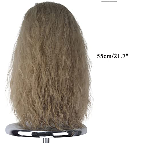 iCos Long Curly Blonde Wig Synthetic Blonde Hair Wig for Women Perfect for Cosplay Parties and Daily Wear - color: Ash blonde