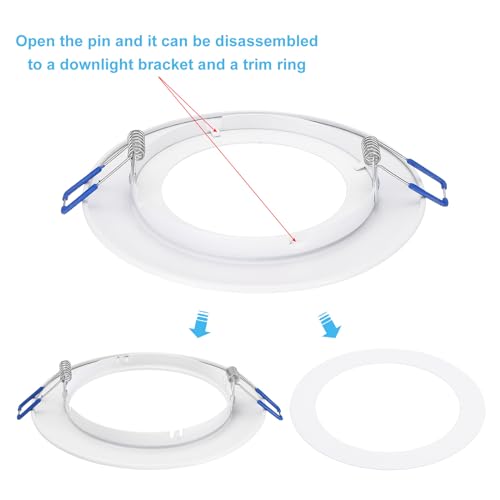 PATIKIL 5.6" ID Downlight Mounting Bracket with 4.1" ID 5.9" OD Metal Goof Trim Ring Light Fixture Recessed Can Decorative Cover for Ceiling Downlight - size: 5.6" x 4.1" x 5.9"