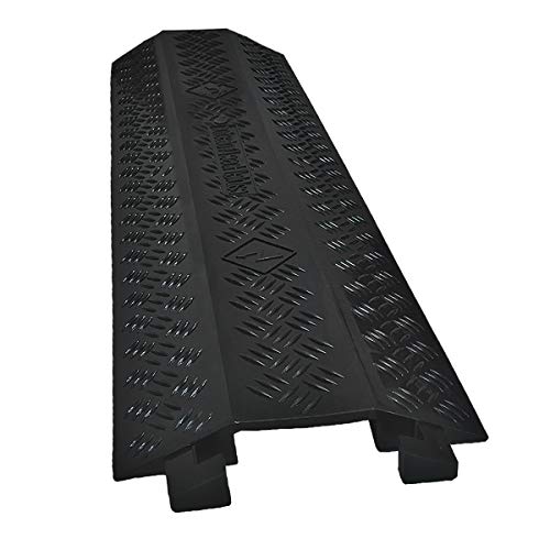 Electriduct Drop Trak Cable & Hose Protector Cord Cover - Medium - Black - color: Black, size: M (Medium) - 1 Piece