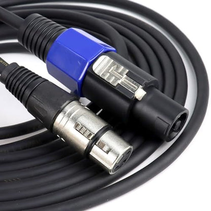 HBU Pack of 2 10 Feet SpeakOn to XLR Cables - 2pcs 10Ft. Audio Jack Speak-On Male to 3 Pole XLR Female Extension Cable - DJ PA Stage 3 Pin Microphone Wire with Twist Lock - size: 2 Pack