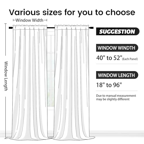 SimpleHome Black Velvet Curtains 96 Inches for Living Room Rod Pocket | Luxury Blackout Velvet Curtains,Thermal Insulated 2 Panels Room Darkening Drapes,Velvet Bedroom Curtains,W52 x L96,2 Panels - color: Black, size: 52"W x 96"L (Pack of 2)