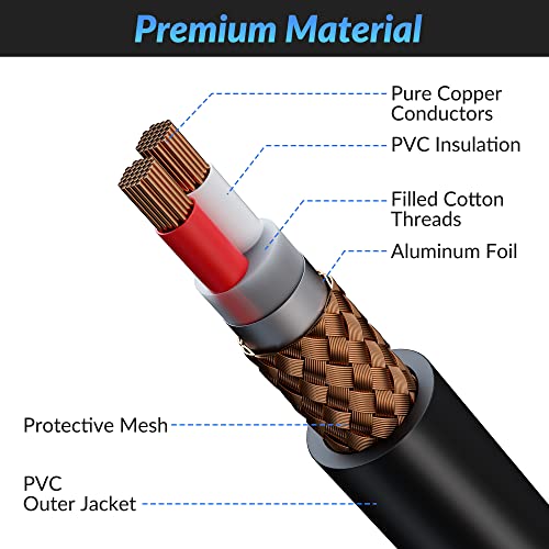 XLR Microphone Cables (10FT, 2-Pack), XLR Male to Female Balanced Mic Cable, 3-Pin Shielded Speaker Cord, Zinc Alloy Connectors, Premium 22AWG Pure Copper, Metal Spring SR, Recording Studio, Podcast - size: 10FT, style: 2-Pack
