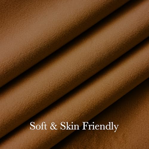 NICETOWN Blackout Pinch Pleat Velvet Curtains 90 Inch Heavy Back Tab Energy Saving Room Darkening All Season Gold Brown Drape, Luxury for Bedroom/Living Room/Dining Room/Office, W40 x L90, 2 Panels - color: Gold Brown, size: 40"W x 90"L (Pack of 2)