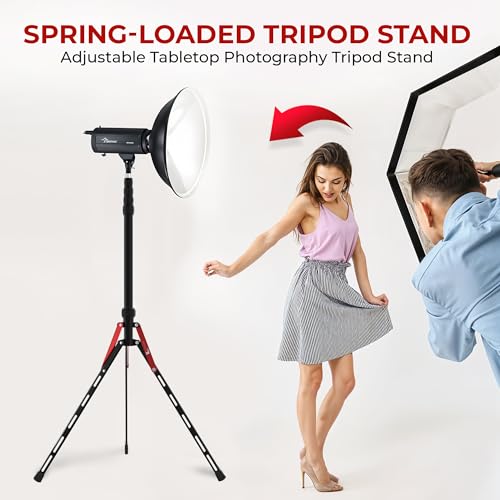 REFLEX CAMERA Aluminum Travel Light Stand 7ft 3" - 88" - Lightweight, Compact & Portable 3/8" 1/4" Screw, Photography & Lighting Light Stand for Photography, Flashguns, Softboxes & Background Lighting