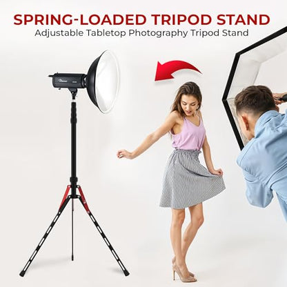 REFLEX CAMERA Aluminum Travel Light Stand 7ft 3" - 88" - Lightweight, Compact & Portable 3/8" 1/4" Screw, Photography & Lighting Light Stand for Photography, Flashguns, Softboxes & Background Lighting