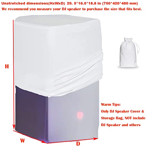 White 10"/12"/15" PA DJ Speaker Cover Scrim 2PCS Stretchy Speaker Cover for Wedding Church Club (RSC128W)