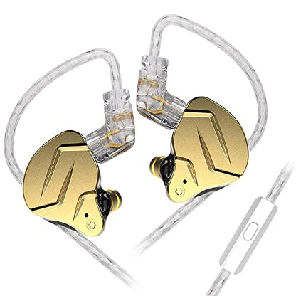 KZ ZSN PRO X Hybrid Banlance Armature with Dynamic in-Ear Earphone ERJIGO ZSNPROX 1BA+1DD HiFi Headset ZSNPRO X erabuds (with Mic, Golden) | HiFi Musician Monitor, Detachable 2-Pin Cable, Hybrid Dual Driver, Noise-Isolating, 10mm DD+BA, 3.5mm Wired - colo