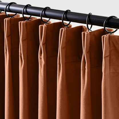 Lazzzy Brown Blackout Velvet Curtains 84 Inch Length Pinch Pleated Thermal Insulated Room Darkening Drapes Luxury Back Tab Drapes for Bedroom Living Room 2 Panels, 52 x 84 Inch, Caramel - color: Caramel, size: 52"W x 84"L (Pack of 2)