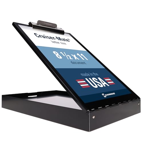 Saunders Cruiser-Mate Black Aluminum Storage Clipboard, Dual Tray Nursing | Self-Locking Latch, 150-Sheet Steel Clip, HIPAA-Compliant Privacy, Made in USA from 89% Recycled Aluminum, for EMS & Police