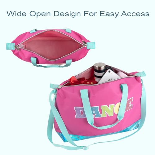 Garment Dance Shoulder Bags for Girls, Teen Dancers, Costumes, Boys | Holographic Glitter Dance Bag for Kids - color: Dance Pink & Blue