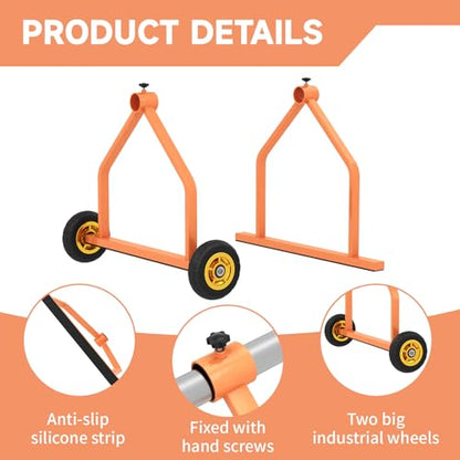 Wire Spool Rack, 220 Lb Capacity Portable Cable Rack with Wheels | Metal Wire Spool Holder for Wire Spools Up to 28 Inches in Diameter, Heavy duty Cable Caddy