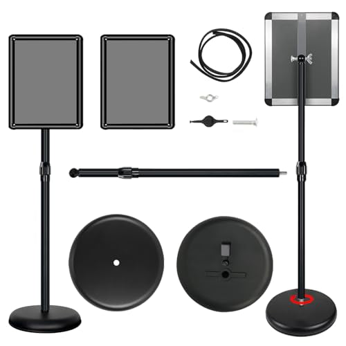 2 Pack Pedestal Sign Holder, 8.5 x 11" Floor Standing Display Stand, Black - color: Black, size: 8.5x11in-2p