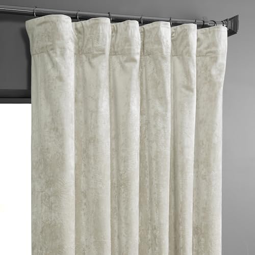 HPD Half Price Drapes Lush Crush Velvet Curtains - Room Darkening Curtain 84 Inches Long for Bedroom & Living Room, Luxury Look, Rod Pocket Design, (1 Panel), 50W x 84L, Champagne - color: Champagne, size: 50"W x 84"L (Pack of 1)