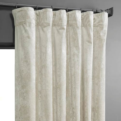 HPD Half Price Drapes Lush Crush Velvet Curtains - Room Darkening Curtain 108 Inches Long for Bedroom & Living Room, Luxury Look, Rod Pocket Design, (1 Panel), 50W x 108L, Champagne - color: Champagne, size: 50"W x 108"L (Pack of 1)