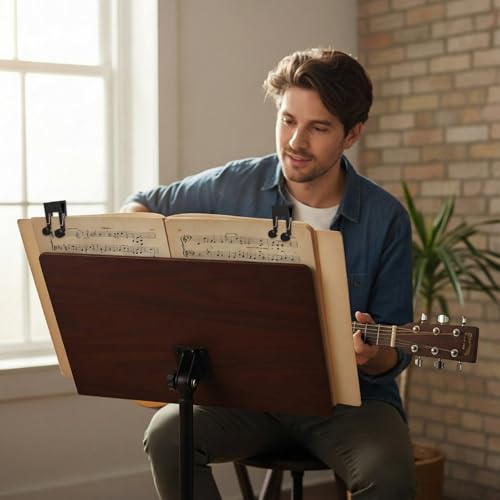 Maitys 6 Pcs Music Sheet Holder Clips Book Page Holder Clip for Sheet Stand Music Teacher Gifts Back to School Read Clip for Wind for Musician Outdoor, 2 Styles