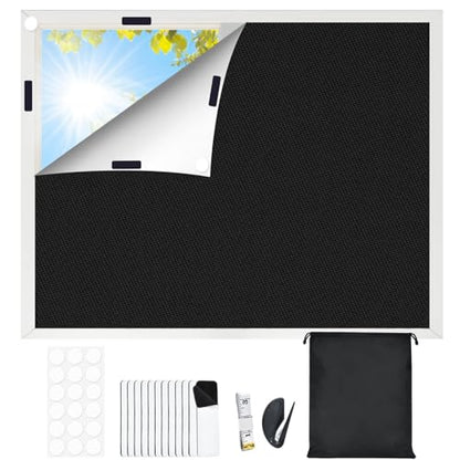 Blackout Curtains for Bedroom, Portable Blackout Window Cover Black Out Shades Blinds No Drill Cuttable Black Out Curtains, for Sloped Roof Windows, Children's Room, Bedroom, Media Room, 39x57 Inch - size: 39"W x 57"H