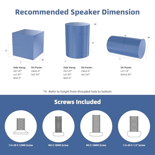 Anautin Universal Speaker Stands Pair, Satellite & Bookshelf Speaker Stands-28-38in Adjustable, Surround Sound Speaker Stand for Home Theater, Compatible to Sony/Bose/JBL/Sonos/Klipsch/Edifier/Polk