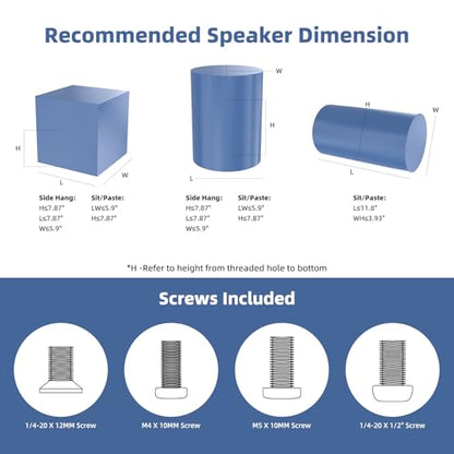 Anautin Universal Speaker Stands Pair, Satellite & Bookshelf Speaker Stands-28-38in Adjustable, Surround Sound Speaker Stand for Home Theater, Compatible to Sony/Bose/JBL/Sonos/Klipsch/Edifier/Polk