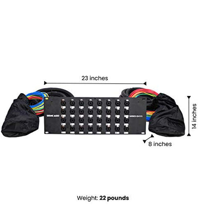 Seismic Audio Speakers Rack Mount 32 Channel XLR TRS Combo Splitter Snake Cable, 5’ And 15’ XLR Trunks, 32 Channel Splitter - size: 5 Foot x 15 Foot - 32 Channel
