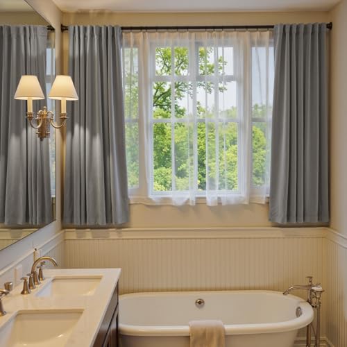 Lazzzy Velvet Light Gray Curtains 63 Inches Long Thermal Insulated Drapes for Bedroom Living Room Darkening Window Treatments Rod Pocket 2 Panels - color: Light Gray, size: 52"W x 63"L (Pack of 2)