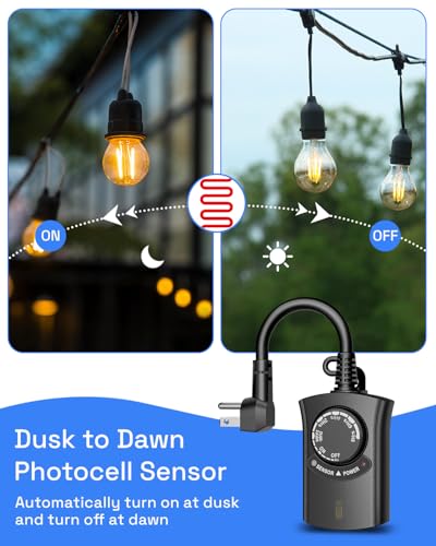 HBN Outdoor Remote Control Outlet, Waterproof Light Timer,1 Grounded Outlet - size: Remote-1 Outlet