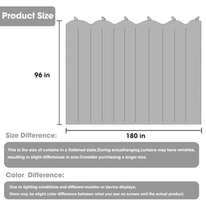 Room Divider Blackout Curtain Track Curtains Wall Dividers Panels Screen for Living Rooms Bedroom Office Privacy Partition Separation, W180 × L96 Inch,1 Panel, Black - color: Black, size: 180"W x 96"L (Pack of 1)