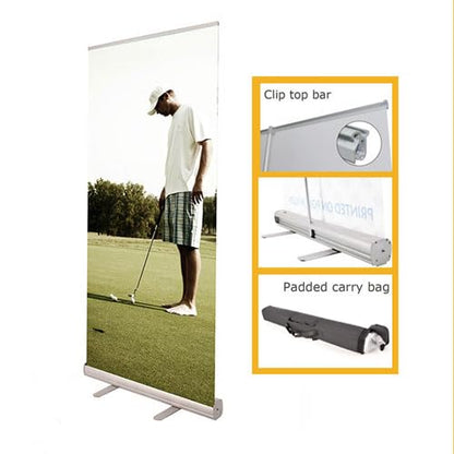 Heavy Duty Retractable Banner Stand, Aluminum Roll Up Banner Display 36” x 80” with Carrying Bag, Portable Sign Holder for Trade Shows, Business, Events & Advertising (Stand Only) - size: 36“x80" Stand Only