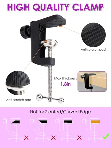 For HyperX Quadcast Boom Arm - Mic Arm with 2 Cable Sleeve, Mic Stand with 3/8" To 5/8" Adapter Compatible with Blue Yeti Fifine Shure SM7B MV7 HyperX QuadCast S AT2020 and Other Microphone - color: HYQC Boom Arm