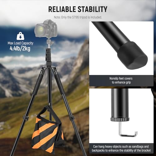 NEEWER Photography Light Stand, 1.5-6.4ft/47-195cm Aluminum Reversible Studio Lighting Tripod, Portable Phone Video Stand w/ 1/4" Screw for Strobe Light Camera Softbox, 4.4lb/2kg Load, ST195 - style: 195cm/1-Pack