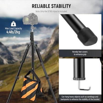 NEEWER Photography Light Stand, 1.5-6.4ft/47-195cm Aluminum Reversible Studio Lighting Tripod, Portable Phone Video Stand w/ 1/4" Screw for Strobe Light Camera Softbox, 4.4lb/2kg Load, ST195 - style: 195cm/1-Pack