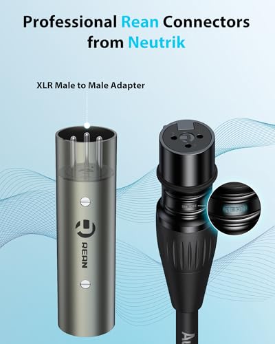 AA AUDIO ACCESSORY XLR Female to 1/4 Cable with XLR Male to Male Adapter Bundle, Rean Connectors from Neutrik, Kevlar-Reinforced Nylon Braided TRS Cable, Balanced Quarter Inch Cord, 10ft, OFC - size: 10ft, style: XLR Female to 1/4 & XLR Adapter