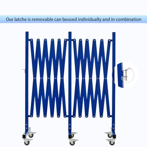 GYMTIME Industrial Expandable Metal Barricade, 16 FT, Blue, Folding Security Gate Safety Barrier with Casters, Flexible Mobile Barrier Gate, Adjustable Traffic Fence - size: 41 in-16 Feet(H-L), style: 16 Feet Blue