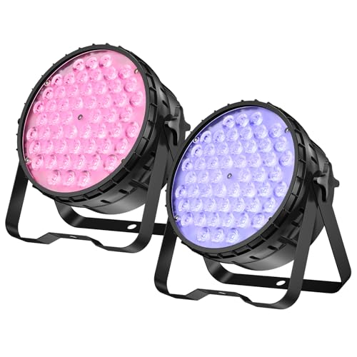 Big Dipper LED Stage Lights Par Lights 54X4W RGBW 4in1 Bright Lighting with High CRI Master-Slave DMX 512 Sound Activated Uplights for Event Concert Club Church 2 Pack - color: LPC010N-2