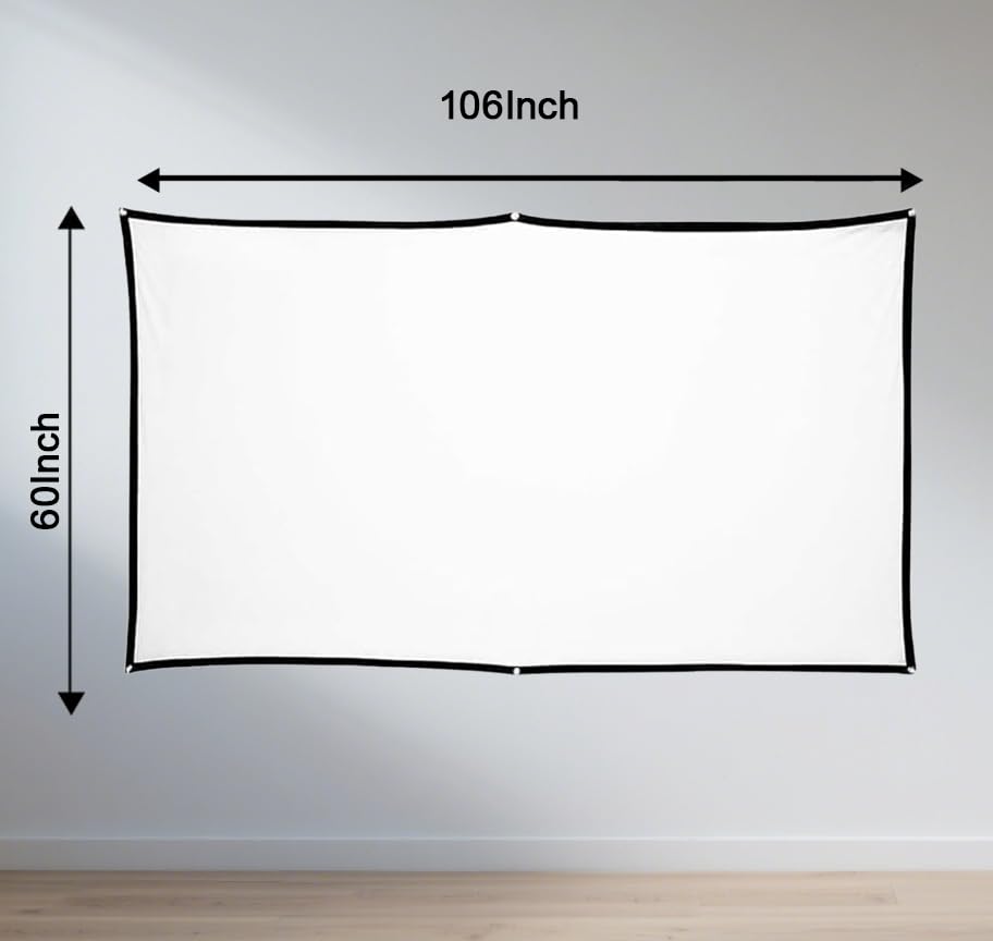 120 Inch Holographic Rear Projection Screen, Portable Anti Crease Double Sided Window Projector Screen for Christmas Videos Hologram Film Night - size: 120 Inches 60"W x 106"H