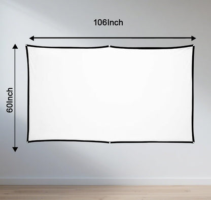 120 Inch Holographic Rear Projection Screen, Portable Anti Crease Double Sided Window Projector Screen for Christmas Videos Hologram Film Night - size: 120 Inches 60"W x 106"H