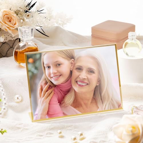 36 Pack Acrylic Sign Holder Gold Frame Table Numbers Slanted Back Menu Display Stand Clear Flyer Document Photo Display Holders Plastic Table Signs for Wedding Office(Horizontal Style,4 x 6 Inch) - style: Horizontal Style