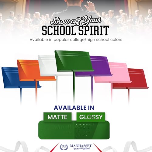 Manhasset Music Stand For Sheet Music - 48 Symphony Model - 4801GRN - Long Lasting, Durable Manhasset Stand - Adjustable Height - 20" by 12 | Long Lasting Durable Manhasset Stand, Adjustable Height, 20" x 12" Desk, Classroom, Orchestra and Band Use - colo