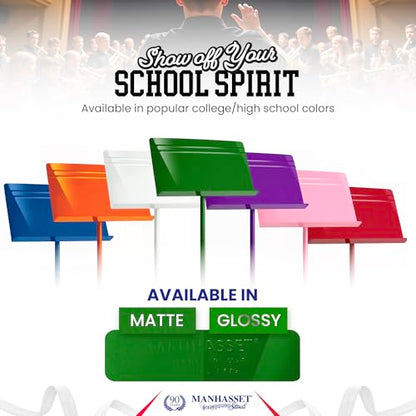 Manhasset Music Stand For Sheet Music - 48 Symphony Model - 4801GRN - Long Lasting, Durable Stand - Adjustable Height - 20" by 12 - color: Green, Glossy, size: Pack of 1