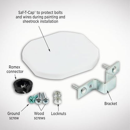 Westinghouse 0110000 Saf-T-Brace Ceiling Fan Mounting Brace, Silver | Twist-and-lock installation, Fits ceiling fan installations, Three-tooth design, Includes mounting hardware