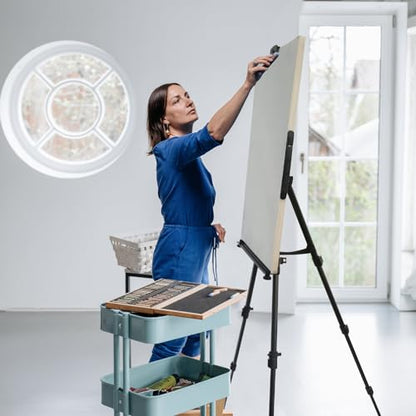 RRFTOK 3 Pack 17-66 Inch Art Easel Stand for Painting and Sign, Black | Portable folding metal tripod easel for display stand, canvas holder, adults, floor, sign, poster board and travel use - style: 66B 3-Pack